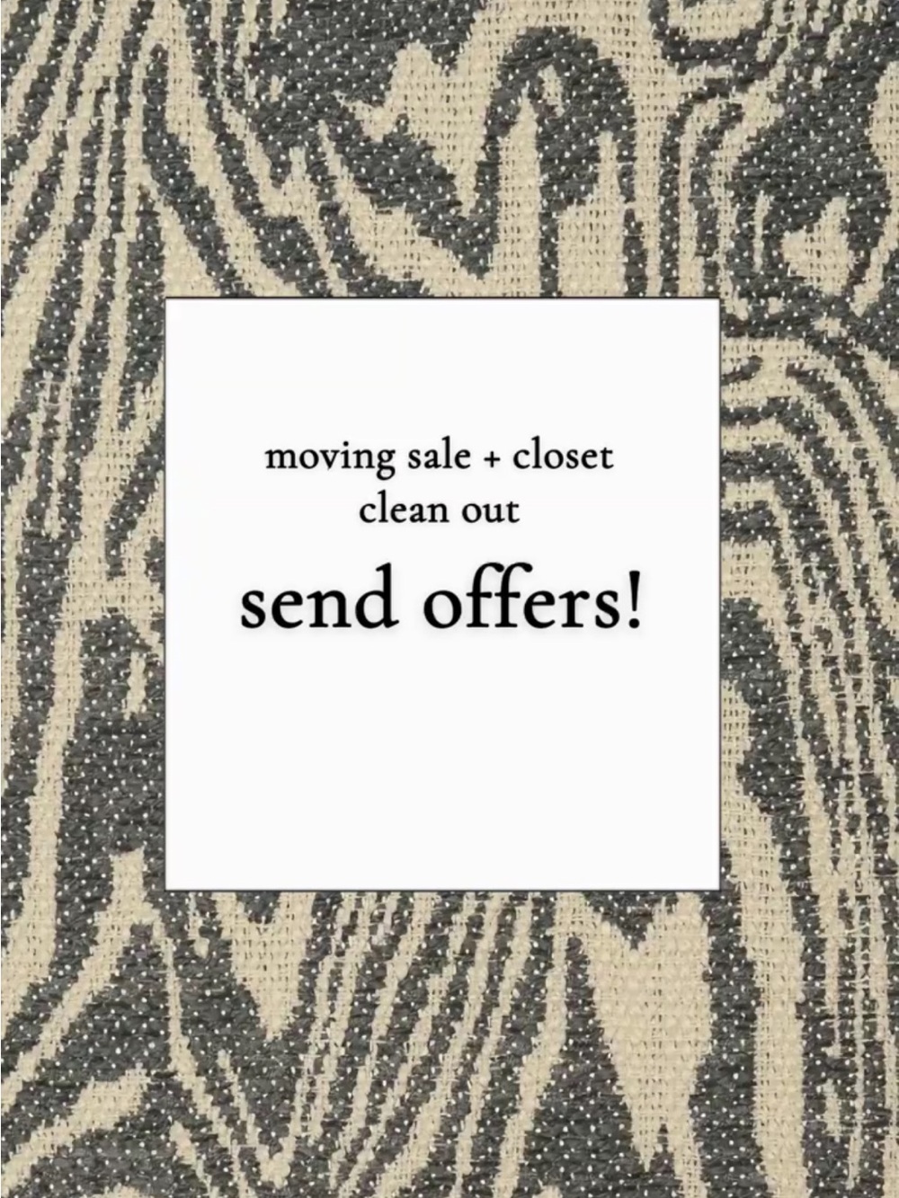 moving sale!